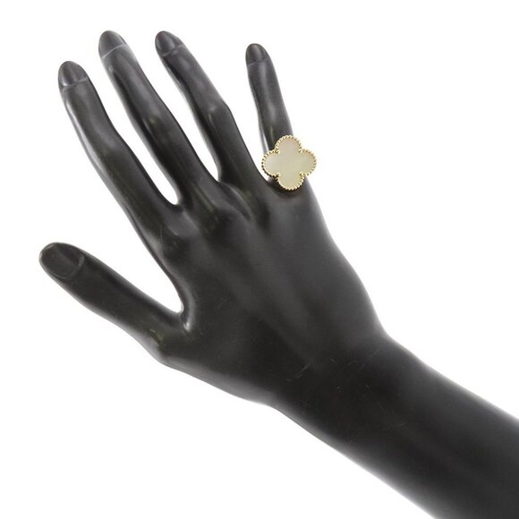 Van Cleef & Arpels Magic Alhambra Ring Size 48/#8 18K Yellow Gold VCARF78948 - Picture 7 of 8